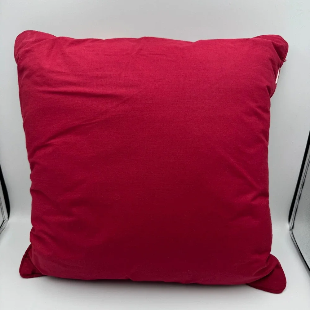 Santa Claus Christmas Tapestry Throw Pillow Red Green 17x17 Vintage Style